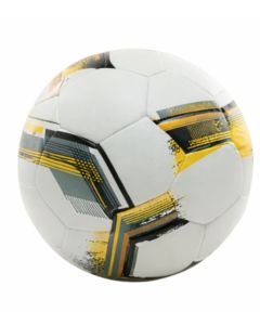 Ballon de football blanc jaune noir taille 5 en cuir PU pour l'entraînement et les matchs - Product Image 1
