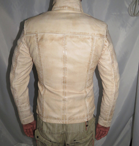 Chaquetas de cuero genuino para hombre en color beige o de color, impermeables, a prueba de viento, de corte ajustado, para invierno, estilo motociclista, enceradas. - Product Image 4