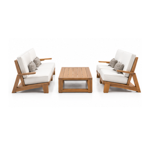 Ensemble de canapé et table basse en teck massif pour l'extérieur, idéal pour les hôtels de luxe, les complexes hôteliers, les appartements, les patios, les terrasses, les meubles d'hôtellerie - Product Image 3