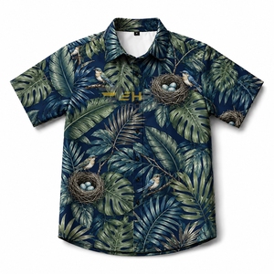 เสื้อเชิ้ตฮาวายพิมพ์ลายดอกไม้ลำลองแบบยูนิเซ็กซ์ ระบายอากาศได้ดี ผลิตจากโพลีเอสเตอร์ เหมาะสำหรับวันหยุดฤดูร้อนและงานปาร์ตี้ - Product Image 1
