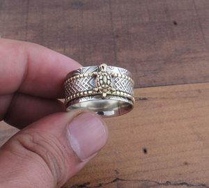 925 Sterling Silver Turtle <b>Spinner</b> <b>Ring</b> Animal Theme Sea Life Jewelry Handmade Tortoise <b>Ring</b> For Women Girls Wholesale - Product Image 2
