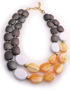 Collar de Cuentas de Resina Multicapa para Mujer, Diseño Geométrico, Cadena, Joyería para Fiesta, Regalo, Estilo Lindo, Certificado por Terceros - Product Image 2