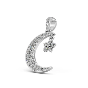 Lab Grown Diamond IGI Certified <b>Moon</b> & Star Pendant in 10K Rose Gold Luxury <b>Ring</b> with Dainty Charm for Women Party Gift - Product Image 4