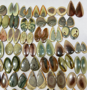 Vente en gros de cabochons en vrac de jaspe impérial paire de pierres précieuses naturelles pour la conception créative de fabrication de bijoux - Product Image 5