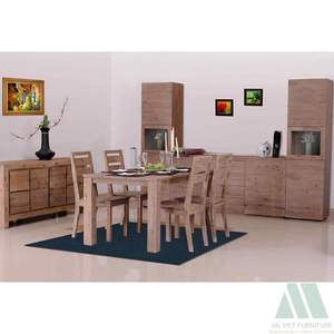 Juego de Comedor Moderno y Elegante de 8/6 Piezas, Duradero, Ecológico, Fácil de Montar, OEM Disponible, Madera Sólida Hecha en Vietnam - Product Image 4