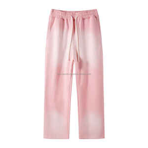 Pantalón de chándal holgado de pierna ancha con logotipo estampado de algodón 100%, pantalones de chándal Acampanados para hombre, pantalón con tachuelas, peso pesado personalizado 500 GSM, peso de tela - Product Image 4