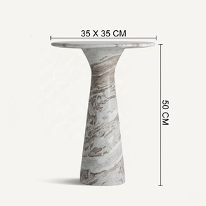 Table d'appoint moderne minimaliste en marbre naturel, disponible en plusieurs options de marbre - Product Image 1