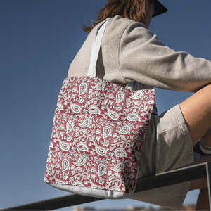 Bolso Lateral Clásico con Estampado Floral para Uso Universitario, Bolso de Hombro de Algodón Puro de Alta Calidad con Hermoso Estampado para Mujer - Product Image 4