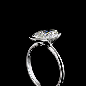Anillo de Compromiso Solitario con Diamante Ovalado Cultivado en Laboratorio con Certificado IGI, Engastado en Bisel, Oro de 10K, 14K, 18K, Chapado en Rodio, para Aniversario de Bodas - Product Image 4