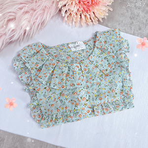 Blusa de Primavera con Estampado Floral para Mujer, Cuello con Volantes, Manga Larga, Elegante, para Oficina y Minoristas de Boutiques, Venta al Por Mayor - Product Image 6