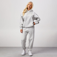 Ensemble 2 pièces décontracté pour femme : sweats à capuche oversize et pantalons de jogging en molleton de coton épais – Nouveauté streetwear très prisée