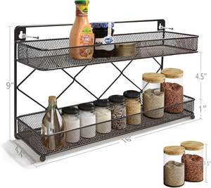 Étagère à épices murale en métal pour comptoir de cuisine, organisateur multifonctionnel pour bocaux, support de rangement pour épices et pâtisseries - Product Image 4