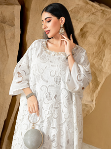 Abaya en dentelle pour femmes, robe musulmane, abaya de Dubaï, vente en gros d'abayas, abaya de luxe, abaya modeste, robe abaya Dubaï, logo personnalisé OEM ODM - Product Image 1