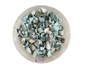 Vente en gros de cristaux de larimar polis et gravés de 3-5 mm, graviers de pierres de guérison en vrac, vert, pour la décoration de la maison et les fêtes chez Amayra Crystals - Product Image 4