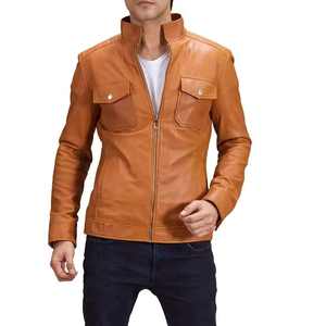Chaqueta de Invierno para Hombre de Cuero Genuino de Alta Calidad a Precio de Mayoreo, Cuello Alto, Impermeable, Transpirable, Piel de Oveja - Product Image 1