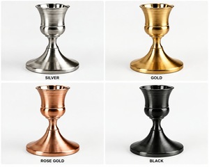Candelabro de Acero Inoxidable con Base Redonda, Decoración para el Hogar - Product Image 3