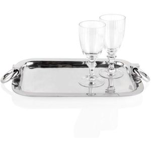 Bandeja Rectangular Plateada de Lujo con Asas, Bandeja Decorativa de Acero Inoxidable Grabada para Hotel, Boda, Buffet - Product Image 3