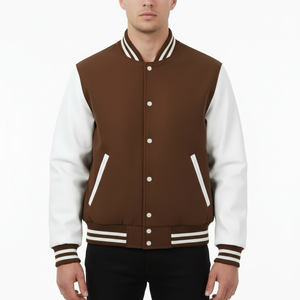 <b>Mens</b> Regular Fit Varsity <b>Jacket</b> Cotton Blend 350 GSM Button Closure Long Sleeve Casual Wear Soft Breathable Durable OEM Service - Product Image 1