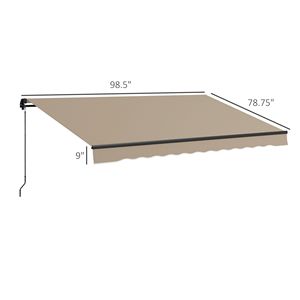 Tenda Parasole Retrattile Beige 4m x 3m, Resistente ai Raggi UV 280gsm, per Terrazze, Balconi e Giardini, Proiezione Massima 5m, 3m di Profondità - Product Image 3