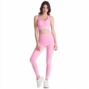 Ensemble de vêtements de sport pour femmes, 2 pièces, leggings longs, coupe ample, taille haute, sans couture, séchage rapide - Product Image 3