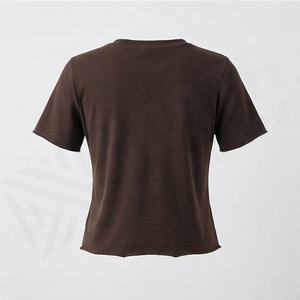 Camiseta Casual de Verano para Mujer con Bordado de Conejo y Cuentas, Manga Corta, Ajustada, Tejida, Cuello Redondo - Product Image 2