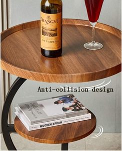 Mesa Auxiliar de Metal y Madera Tradicional, Duradera y Ecológica para Espacios Comerciales Interiores, Salas de Estar y Servicio de Café - Product Image 3