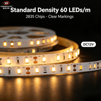 Lampu Strip LED 2835 60leds/m DC 12V  Lumen Tinggi Lampu Pita LED Fleksibel Untuk Dekorasi Proyek Dalam Ruangan