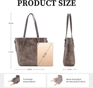 Sac à main élégant en cuir véritable pour femme, personnalisable avec logo, sac fourre-tout pour femme, bandoulière à trois sangles, doublure en toile pliable, OEM - Product Image 6