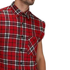Chemise d'été en flanelle respirante anti-plis de haute qualité pour adultes, sans manches, col rabattu, douce, décontractée, pour l'extérieur - Product Image 2