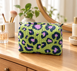 Estuche de Maquillaje de Algodón Bordado Estilo Bohemio Vintage, Resistente al Agua, con Cierre y Asa, Bolsa de Viaje Ecológica, Rajasthan Veer - Product Image 1