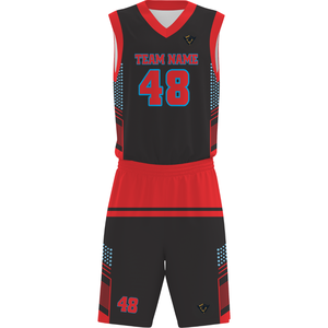 Ensemble de maillots de basket-ball personnalisés pour hommes, uniforme sans manches, séchage rapide, respirant, en polyester, ensemble de maillots et shorts d'entraînement pour équipe sportive - Product Image 1