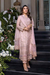 New Arrival Unstitch Women's Luxury Embroidered Embossed Chiffon Salwar Kameez Professional Manufacture Lightweight Comfortable - Product Image 3