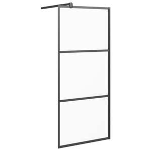 Paroi de douche noire de 31,5''x76,8'' avec écran de douche en verre ESG givré - Product Image 2