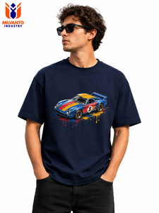 Camiseta Premium Personalizada con Gráficos para Hombre 2026 |   200 GSM 100% Algodón |   Camiseta con estampado de coches de carreras vintage para hombre - Product Image 3
