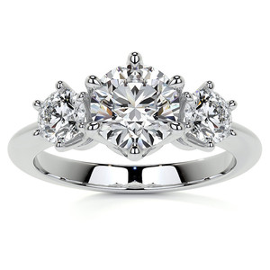 แหวนทองคำแท้ 14k/18k ประดับเพชรแล็บโกรว์ 3 เม็ด ดีไซน์สวยหวาน สำหรับผู้หญิง เหมาะสำหรับเป็นแหวนหมั้นและแหวนวันครบรอบแต่งงาน ได้รับการรับรองจาก IGI - Product Image 1