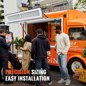 Finestra scorrevole tripla in lega di alluminio 60x36 pollici per Food Truck, con tendalino e gancio di traino per negozi di alimentari - Product Image 2