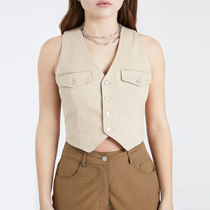 Chaqueta Acolchada Informal para Mujer, Diseño Nuevo, Tejida, Transpirable, Cómoda, de Moda, Personalizada, de Manga Corta - Product Image 5