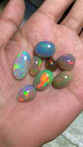 Opale naturelle d'Éthiopie Welo, cabochon ovale, pierre précieuse en vrac, multicolore, pour la fabrication de bijoux - Product Image 2