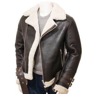 Chaqueta de Moto de Cuero Genuino para Hombre 2026 con Forro de Piel Sintética, Cierre de Cremallera, Abrigo de Invierno Cálido para Motociclista, Ajuste Regular, Prenda de Cuero Grueso - Product Image 6