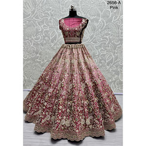 Collections de vêtements de mariée indiens en velours pour la mariée avec travail Zarkhan par Fabzone Modèle FZBELLA - Product Image 3