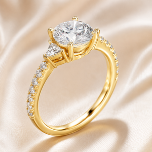 Luxury Round Cut Lab Grown Diamond Hidden Halo Engagement <b>Ring</b> for Women in 10K 14K 18K Gold | Premium Bridal Wedding Jewelry - Product Image 1