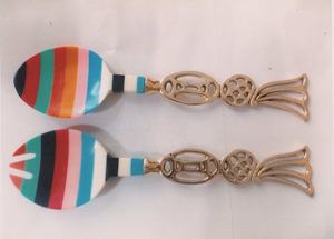 Juego de cuchara de servidor de cubiertos de acero inoxidable con cuerno de buey más vendido, fabricante indio, servidor de ensalada de decoración de comedor de lujo de acero espejo - Product Image 6