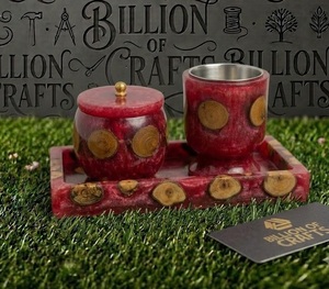Handmade Natural Wood Resin <b>Incense</b> Bakhoor Burner Oud <b>Box</b> Decorative Gift Set for Eid Ramadan Islamic Home Decor - Product Image 1