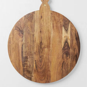 Plateau de service et de découpe en bois d'acacia avec poignée pour la cuisine, idéal pour fromages, pizzas, charcuteries et planches à découper – Vente en gros - Product Image 1
