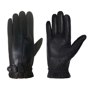 Gants de course en cuir à doigts entiers avec sangle de poignet réglable pour la conduite en extérieur, utilisation hivernale, unisexe, coupe-vent - Product Image 2