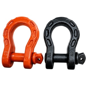 Manilles de remorque forgées rouges robustes avec connecteur à boulon en U, attache de remorquage peinte - Product Image 1