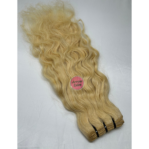Wholesale Indian Remy Virgin <b>Bleached</b> Natural Curly Weft Blonde Hair Bundles From South India - Product Image 2