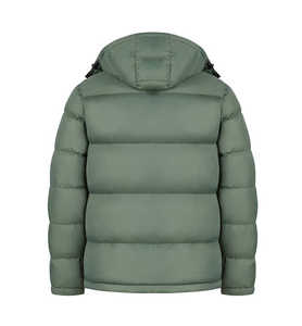 Veste matelassée d'hiver pour homme en toile, col montant, couleur unie, coupe-vent, fermeture éclair, décontractée, coupe standard, polyester/coton - Product Image 4