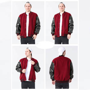 Chaqueta Varsity de Lana Gruesa para Hombre, Chaqueta de Béisbol Tipo Letterman Cálida para Invierno con Capucha, Tallas Grandes, Forro Interior Ligero, Cuello Alto de Lona - Product Image 2