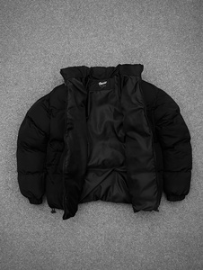 Best Price Black Stand-Collar <b>Puffer</b> <b>Jacket</b> <b>White</b> Cursive Script Embroidery Winter Outerwear Bubble <b>Jacket</b> Customised - Product Image 3